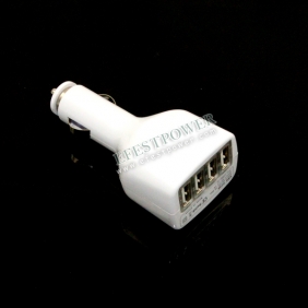 Wholesale 4 In 1 car charger KMS-DC08 4slots white USB car charger best for iPad, iPhone & iPod Series and Samsung Galaxy