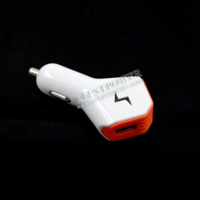 Wholesale Orange Dual USB car charger Mini 2 usb car charger for ipad/for iPhone 4G/4S/for iPod