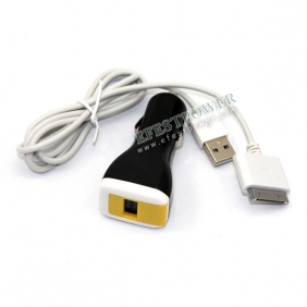 Wholesale Shenzhen Efest popular black color dual usb for iPhone,for iPad car charger with Yellow protected cover
